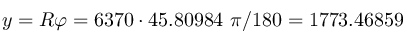 y%3DR%5Cvarphi%3D6370%5Ccdot45.80984%5C%20%5Cpi%2F180%3D1773.46859%5C