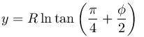 y%20%3D%20R%5Cln%5Ctan%5Cleft(%5Cfrac%7B%5Cpi%7D%7B4%7D%20%2B%20%5Cfrac%7B%5Cphi%7D%7B2%7D%5Cright)%5C