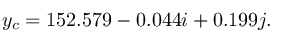 y_c%20%3D%20152.579%20-%200.044%20i%20%2B%200.199%20j.%5C